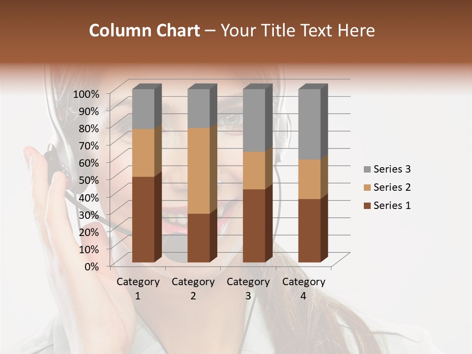 A Woman Wearing A Headset With A Smile On Her Face PowerPoint Template