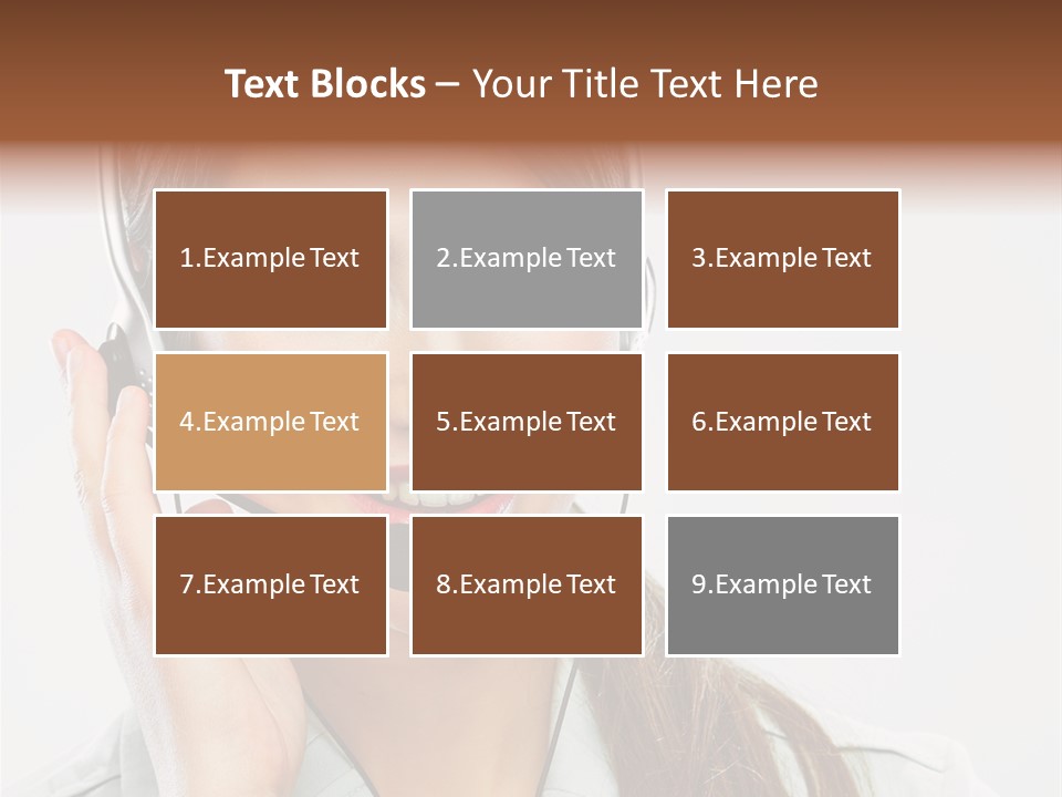 A Woman Wearing A Headset With A Smile On Her Face PowerPoint Template