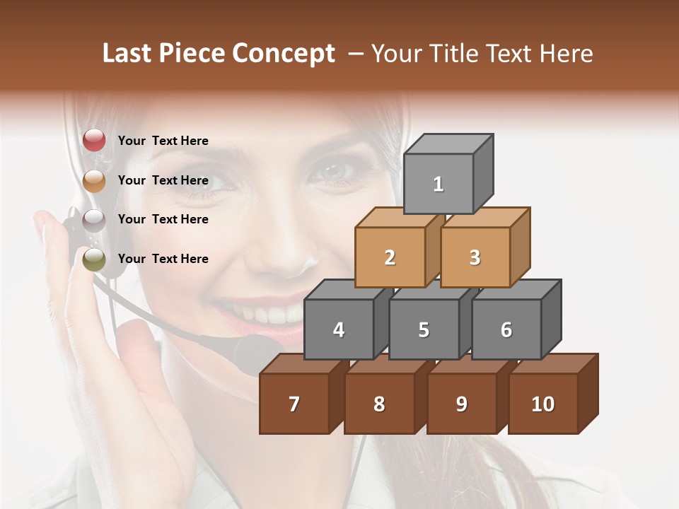 A Woman Wearing A Headset With A Smile On Her Face PowerPoint Template