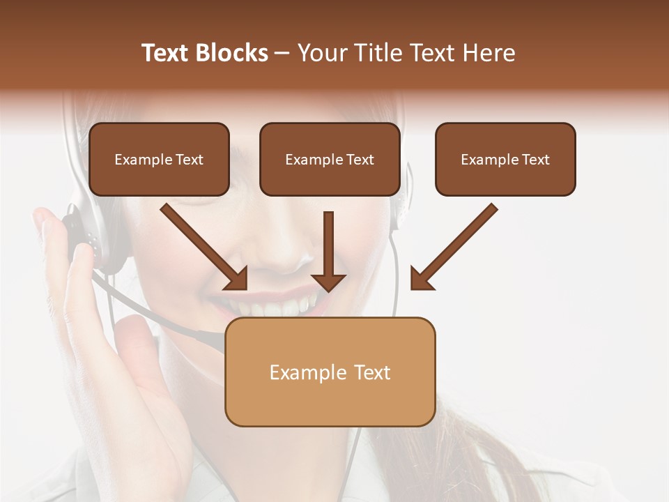 A Woman Wearing A Headset With A Smile On Her Face PowerPoint Template