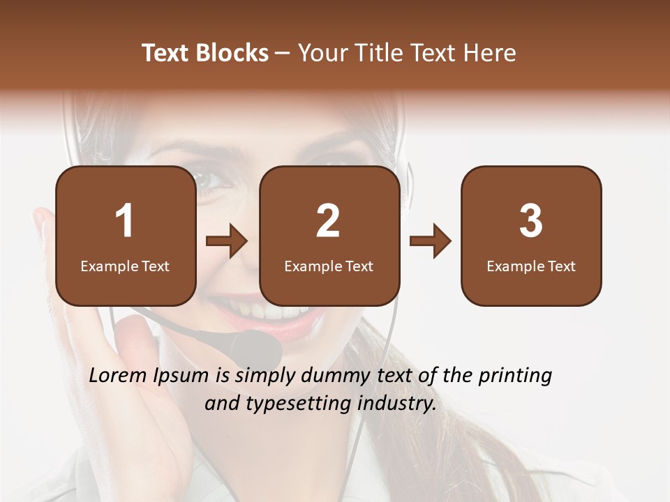 A Woman Wearing A Headset With A Smile On Her Face PowerPoint Template