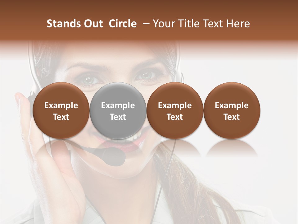 A Woman Wearing A Headset With A Smile On Her Face PowerPoint Template