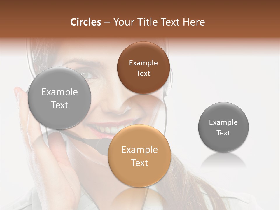 A Woman Wearing A Headset With A Smile On Her Face PowerPoint Template