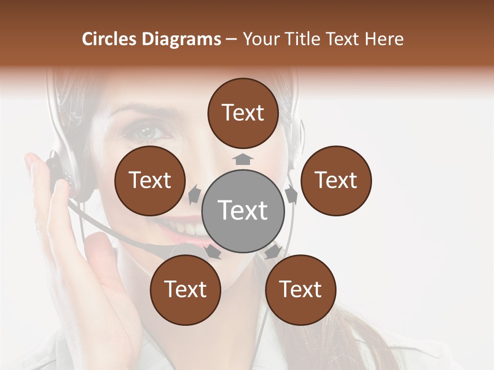 A Woman Wearing A Headset With A Smile On Her Face PowerPoint Template