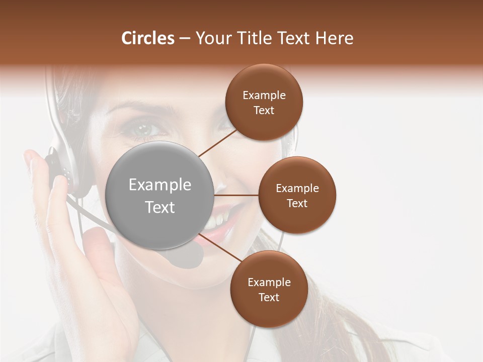 A Woman Wearing A Headset With A Smile On Her Face PowerPoint Template