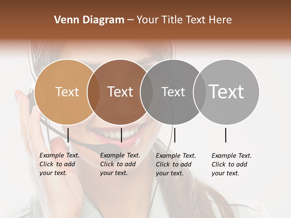 A Woman Wearing A Headset With A Smile On Her Face PowerPoint Template