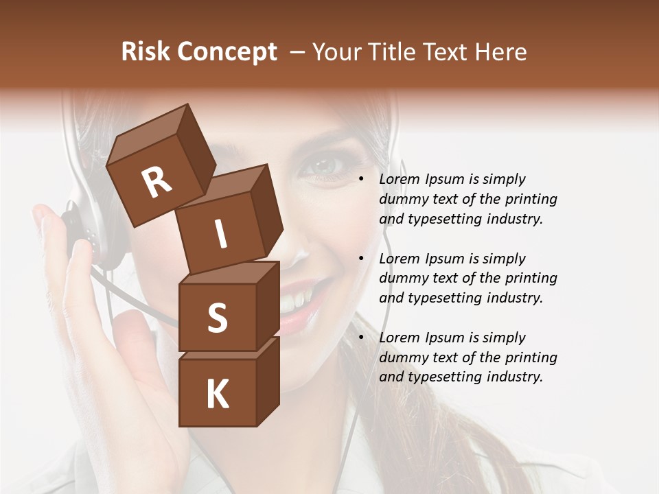 A Woman Wearing A Headset With A Smile On Her Face PowerPoint Template