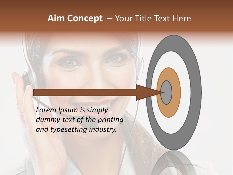 A Woman Wearing A Headset With A Smile On Her Face PowerPoint Template