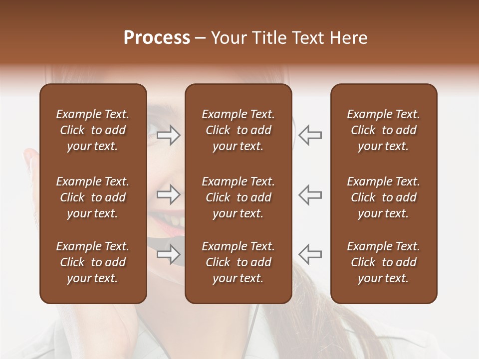 A Woman Wearing A Headset With A Smile On Her Face PowerPoint Template