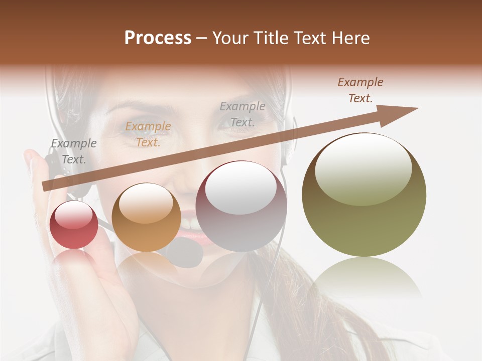 A Woman Wearing A Headset With A Smile On Her Face PowerPoint Template