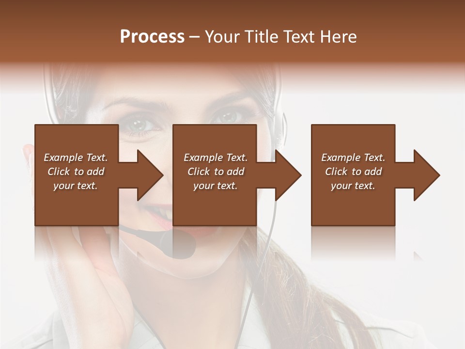 A Woman Wearing A Headset With A Smile On Her Face PowerPoint Template