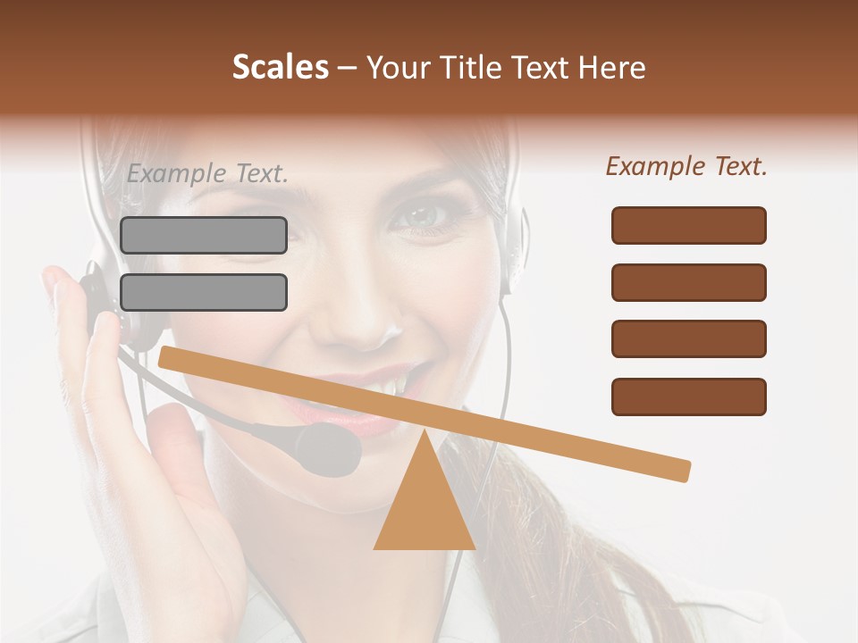 A Woman Wearing A Headset With A Smile On Her Face PowerPoint Template