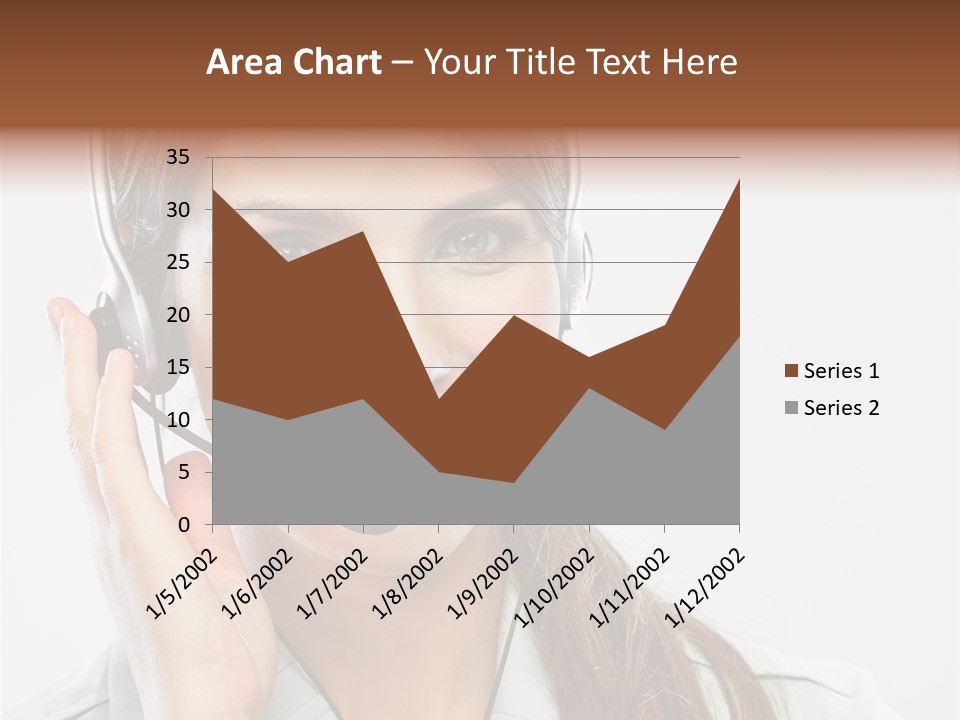 A Woman Wearing A Headset With A Smile On Her Face PowerPoint Template