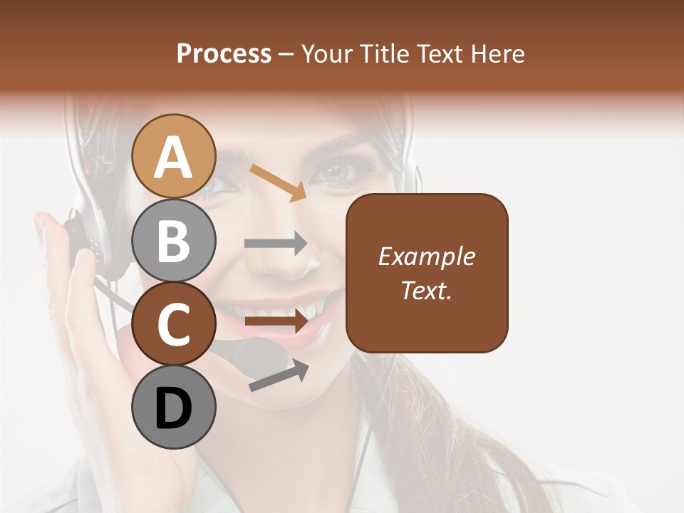 A Woman Wearing A Headset With A Smile On Her Face PowerPoint Template