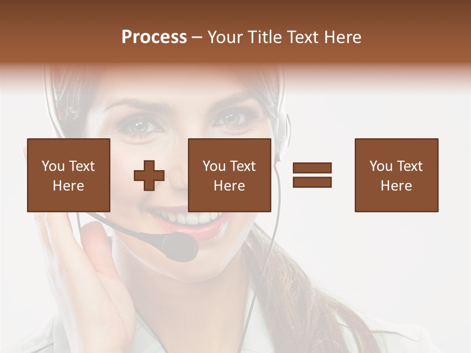 A Woman Wearing A Headset With A Smile On Her Face PowerPoint Template