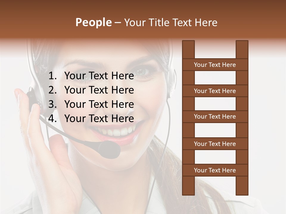 A Woman Wearing A Headset With A Smile On Her Face PowerPoint Template