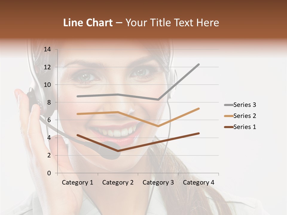 A Woman Wearing A Headset With A Smile On Her Face PowerPoint Template