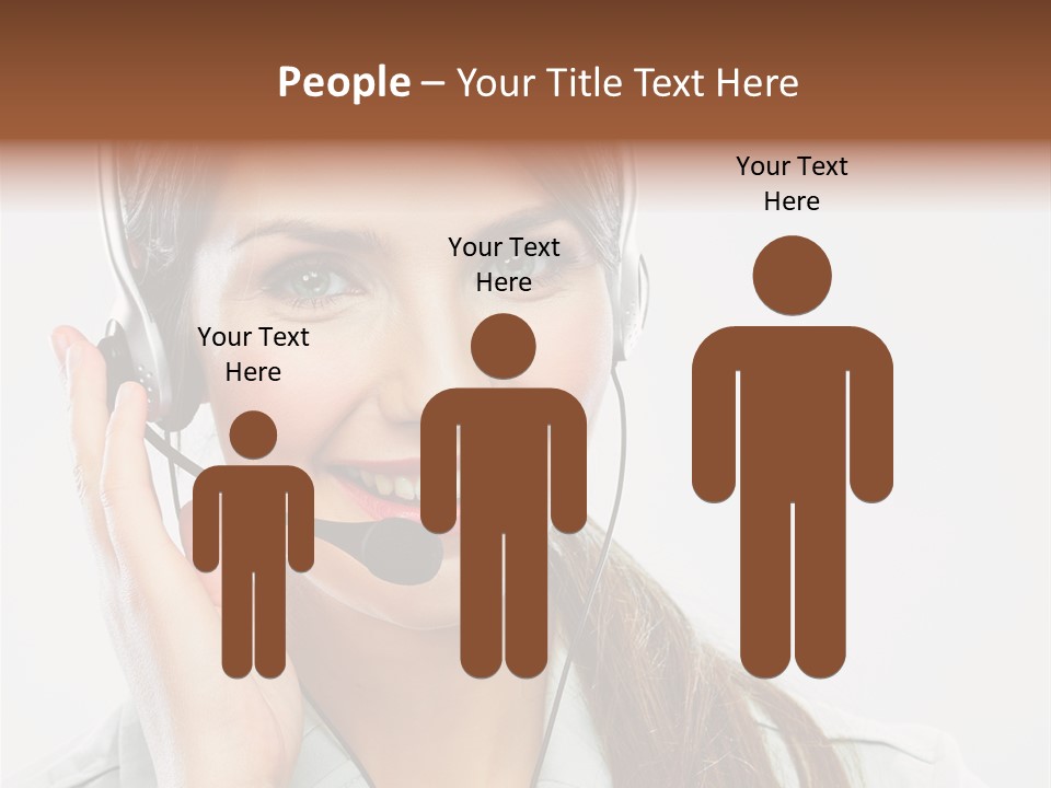 A Woman Wearing A Headset With A Smile On Her Face PowerPoint Template