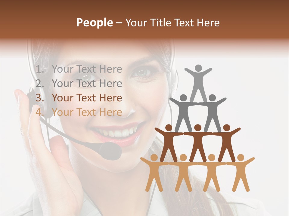 A Woman Wearing A Headset With A Smile On Her Face PowerPoint Template