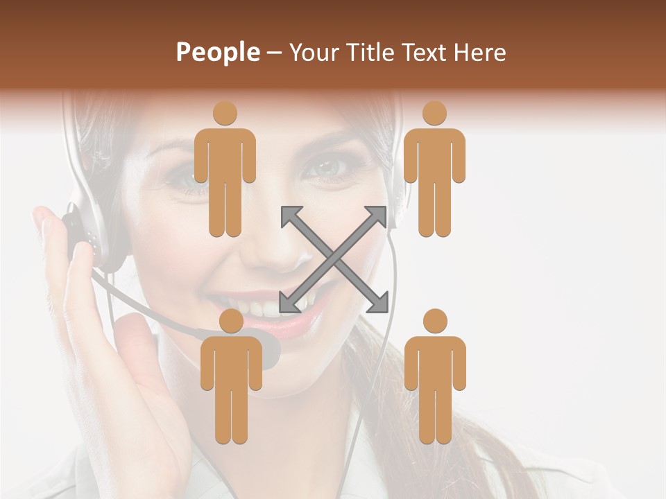 A Woman Wearing A Headset With A Smile On Her Face PowerPoint Template