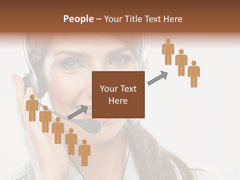 A Woman Wearing A Headset With A Smile On Her Face PowerPoint Template
