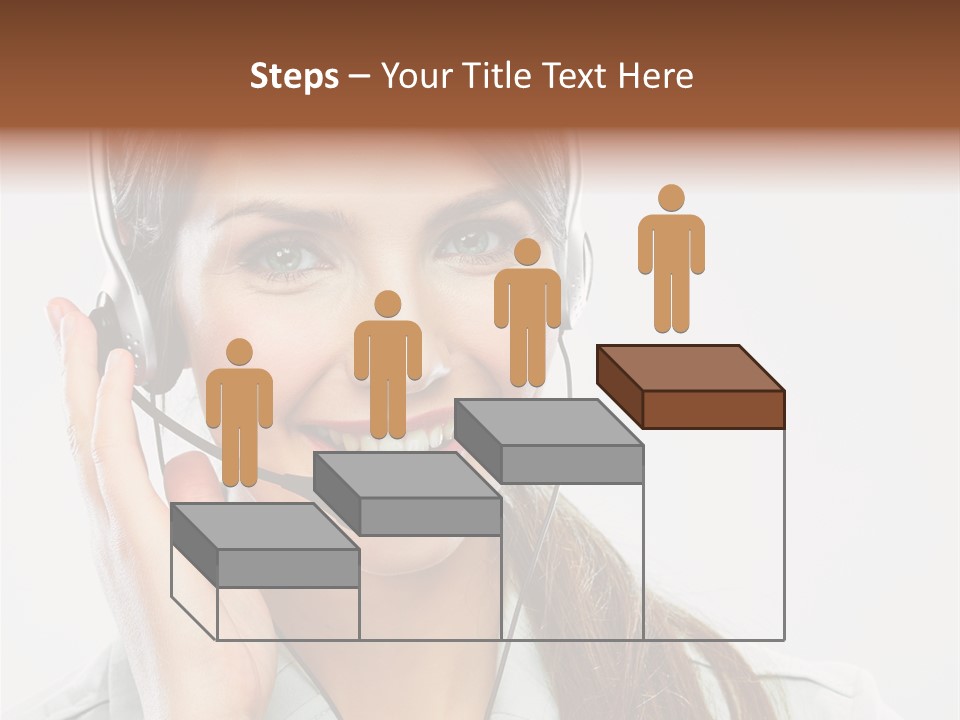 A Woman Wearing A Headset With A Smile On Her Face PowerPoint Template