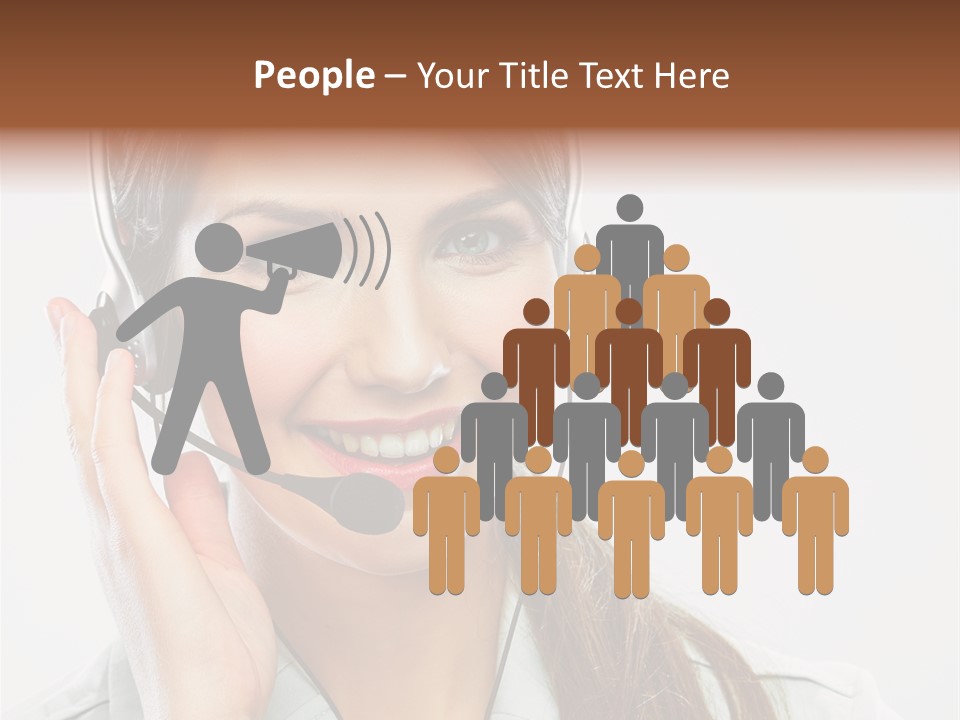 A Woman Wearing A Headset With A Smile On Her Face PowerPoint Template