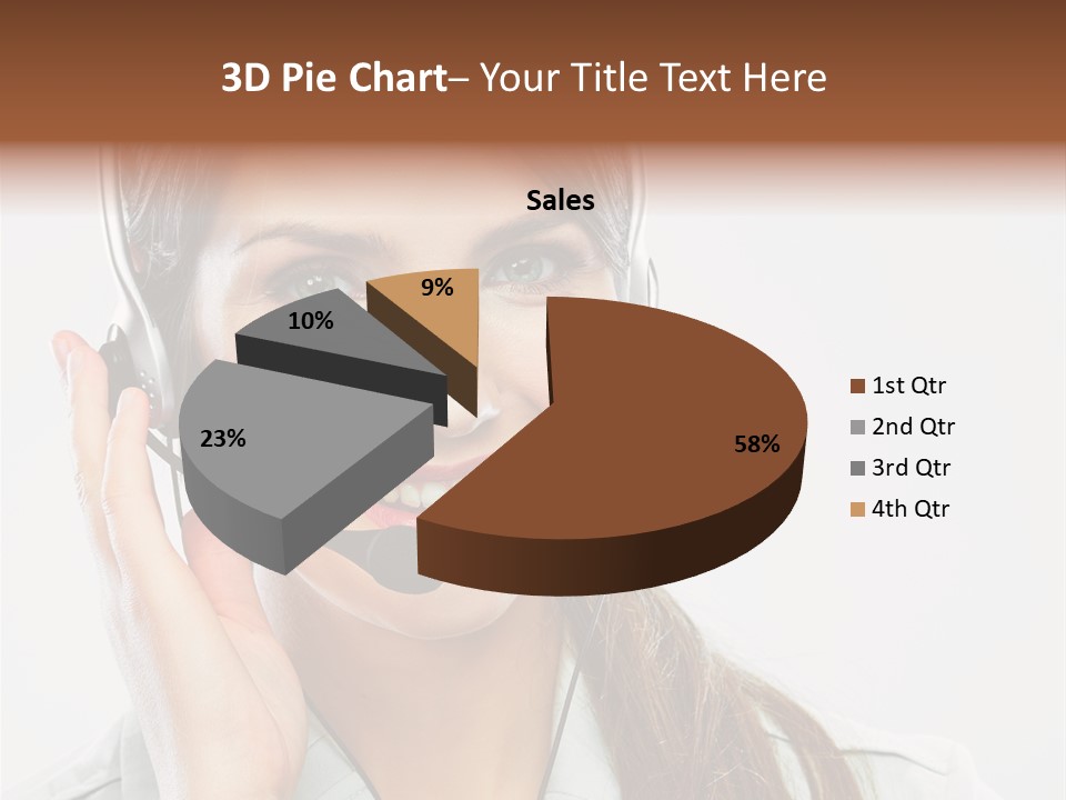 A Woman Wearing A Headset With A Smile On Her Face PowerPoint Template
