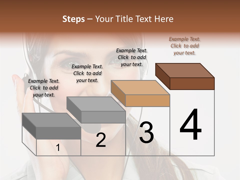 A Woman Wearing A Headset With A Smile On Her Face PowerPoint Template