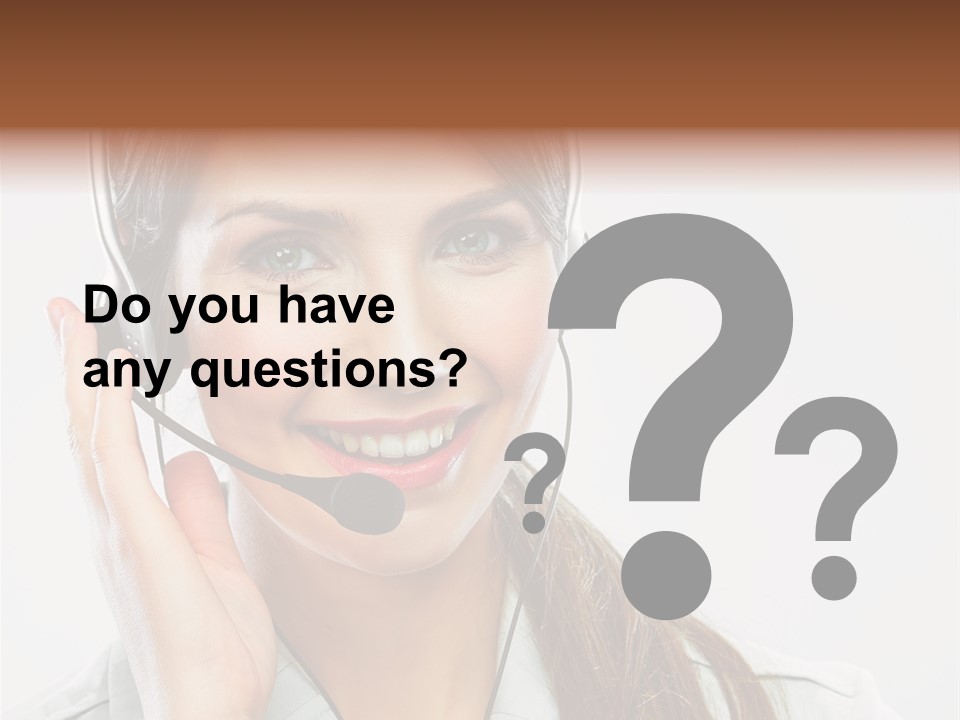 A Woman Wearing A Headset With A Smile On Her Face PowerPoint Template