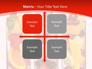 Three Glasses Filled With Different Types Of Fruit PowerPoint Template