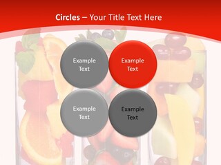 Three Glasses Filled With Different Types Of Fruit PowerPoint Template
