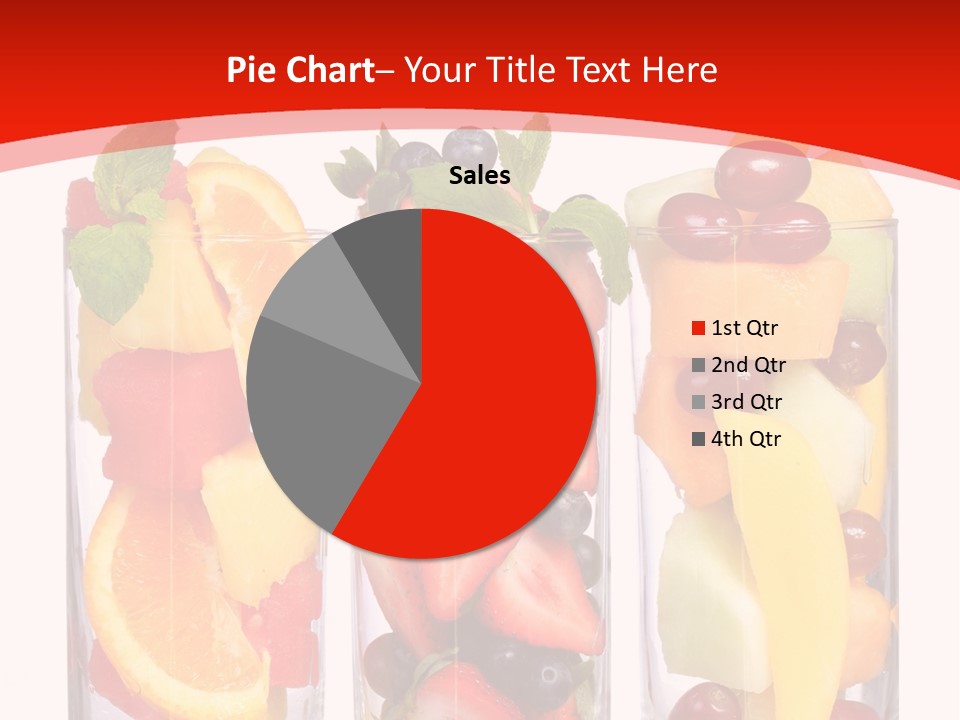 Three Glasses Filled With Different Types Of Fruit PowerPoint Template