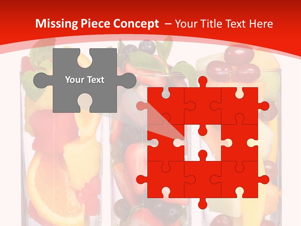 Three Glasses Filled With Different Types Of Fruit PowerPoint Template