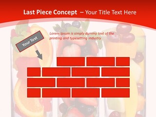Three Glasses Filled With Different Types Of Fruit PowerPoint Template