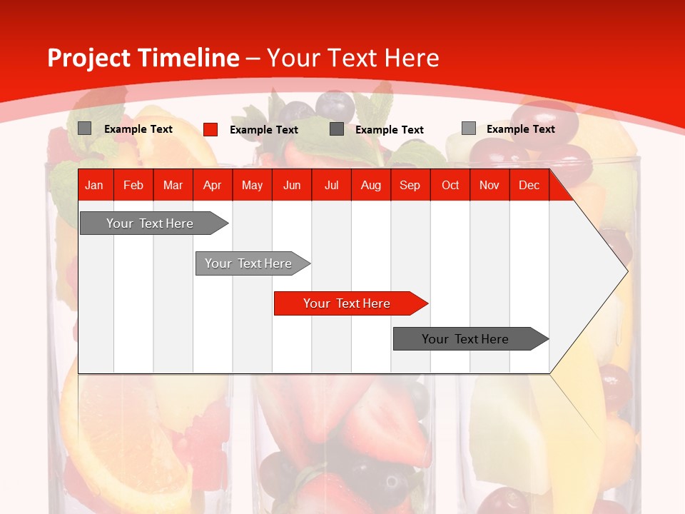 Three Glasses Filled With Different Types Of Fruit PowerPoint Template