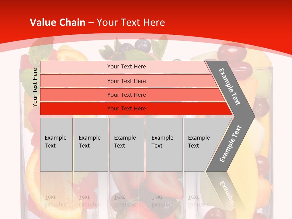 Three Glasses Filled With Different Types Of Fruit PowerPoint Template