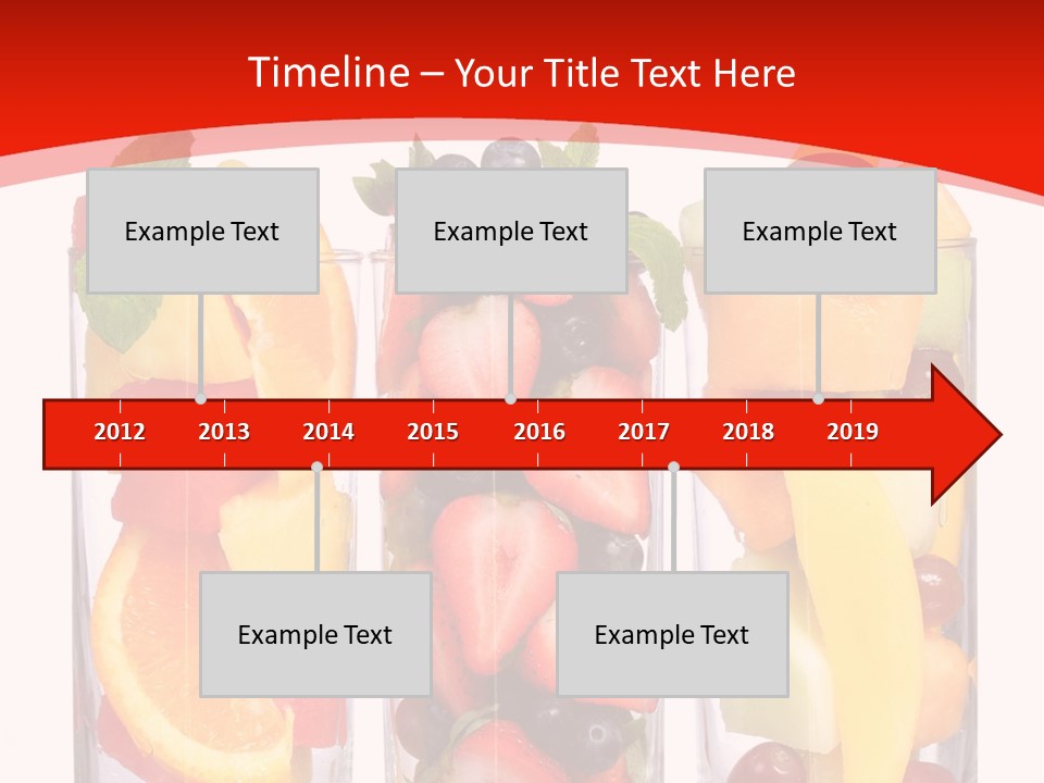 Three Glasses Filled With Different Types Of Fruit PowerPoint Template