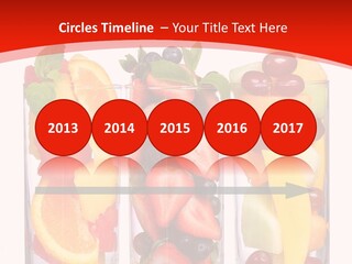 Three Glasses Filled With Different Types Of Fruit PowerPoint Template