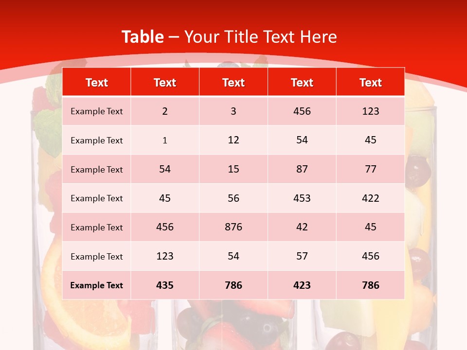 Three Glasses Filled With Different Types Of Fruit PowerPoint Template