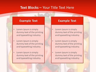 Three Glasses Filled With Different Types Of Fruit PowerPoint Template