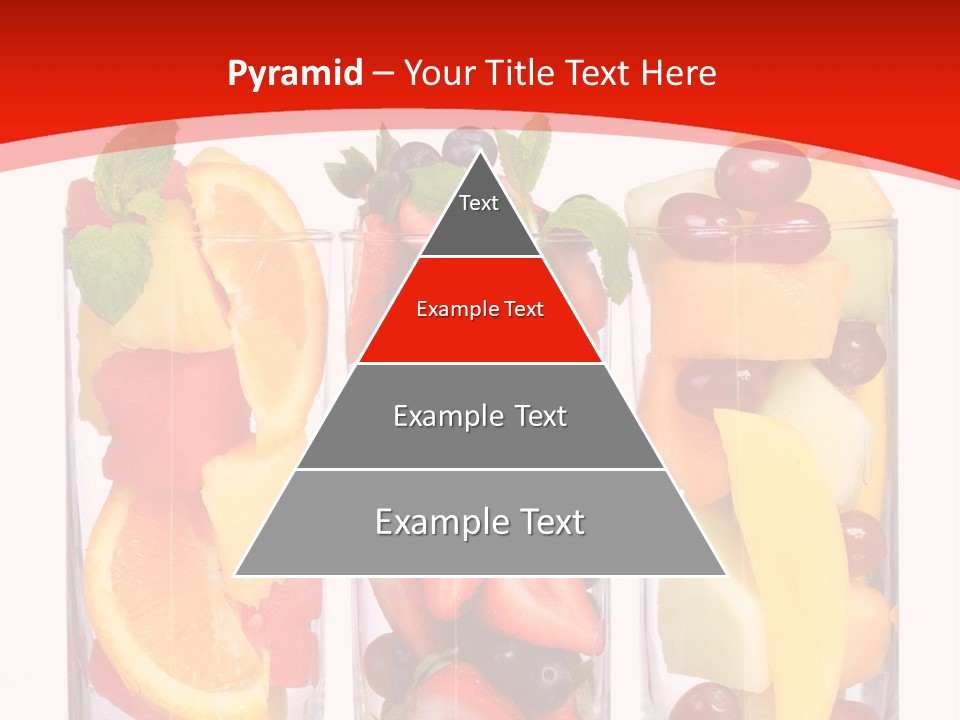 Three Glasses Filled With Different Types Of Fruit PowerPoint Template