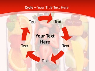 Three Glasses Filled With Different Types Of Fruit PowerPoint Template