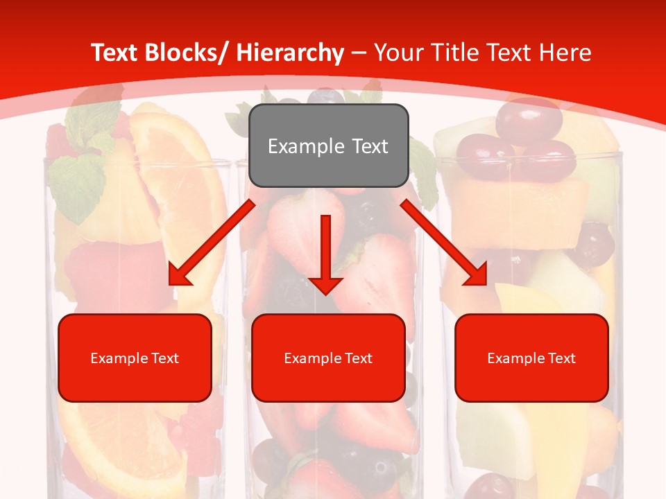 Three Glasses Filled With Different Types Of Fruit PowerPoint Template