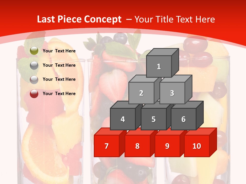 Three Glasses Filled With Different Types Of Fruit PowerPoint Template