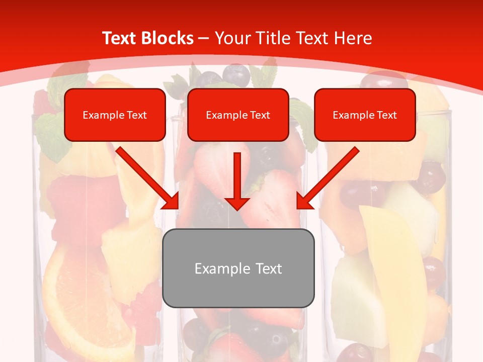 Three Glasses Filled With Different Types Of Fruit PowerPoint Template