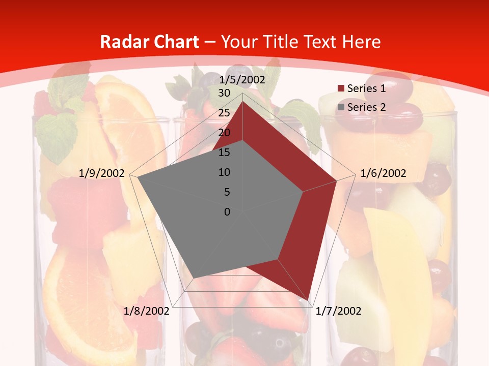 Three Glasses Filled With Different Types Of Fruit PowerPoint Template