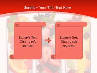 Three Glasses Filled With Different Types Of Fruit PowerPoint Template