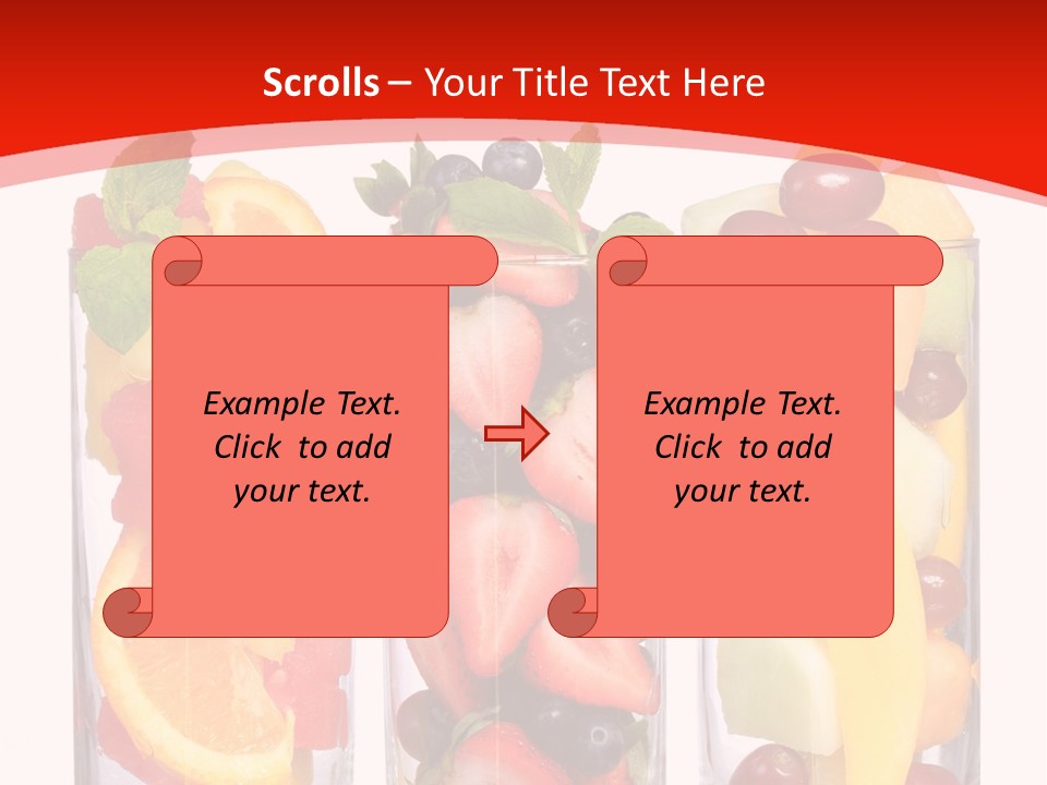 Three Glasses Filled With Different Types Of Fruit PowerPoint Template
