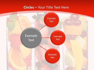 Three Glasses Filled With Different Types Of Fruit PowerPoint Template